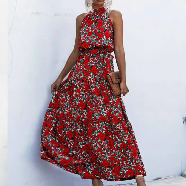 Fenella - Robe longue sans bretelles à imprimé floral