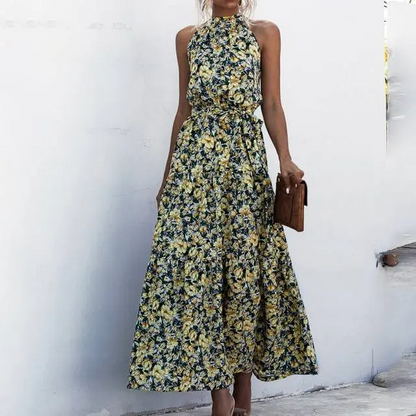 Fenella - Robe longue sans bretelles à imprimé floral