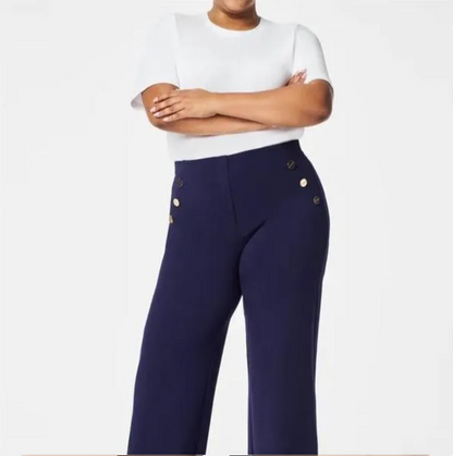 Pantalon large avec boutons
