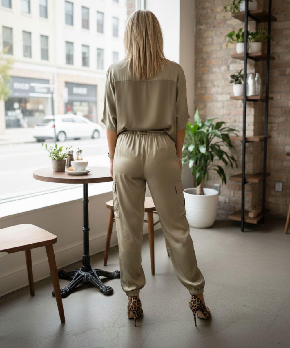 Freya – Ensemble Satin Femme | Haut et Pantalon Long