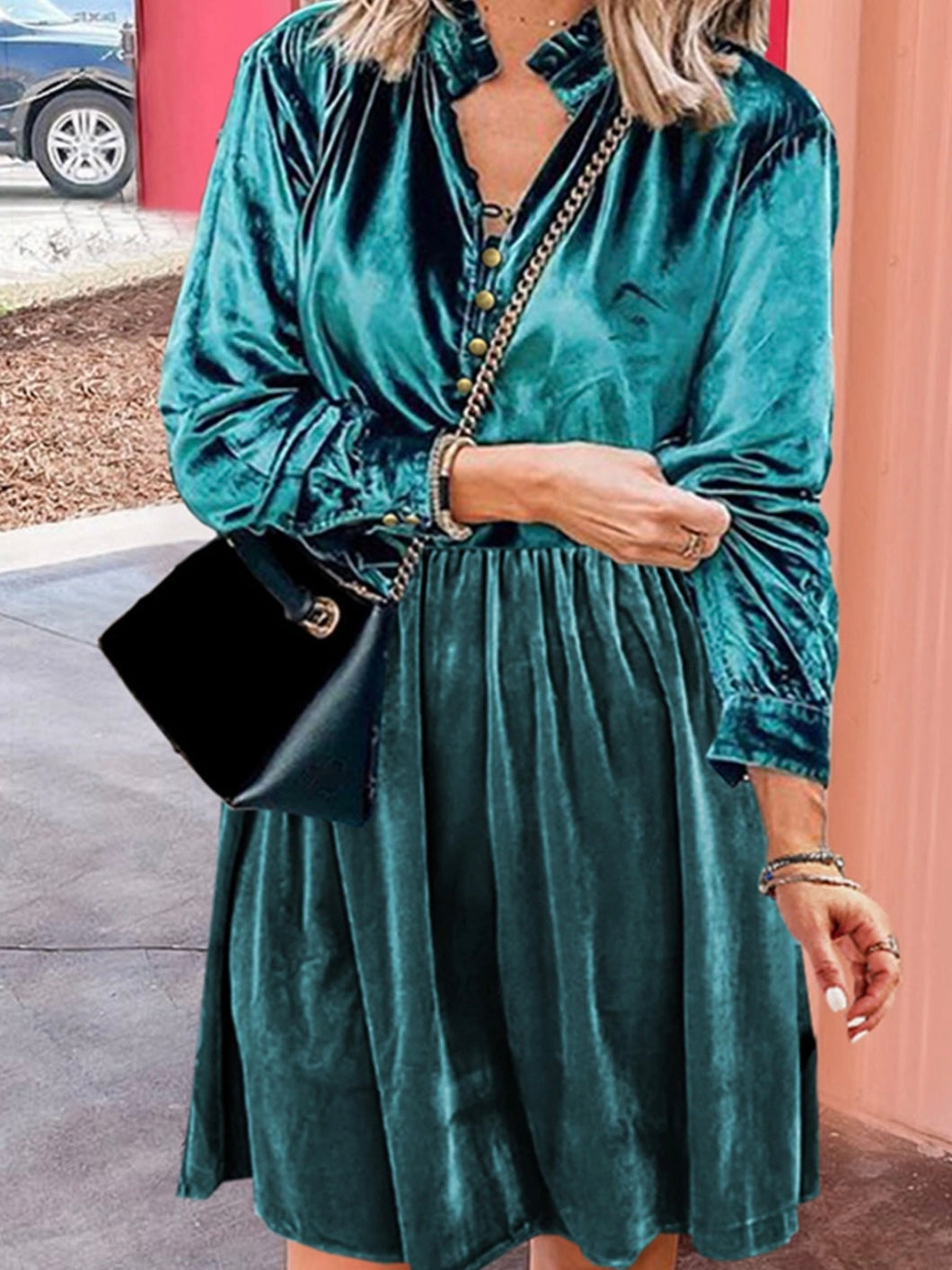 Robe en velours Cute-as-a-button
