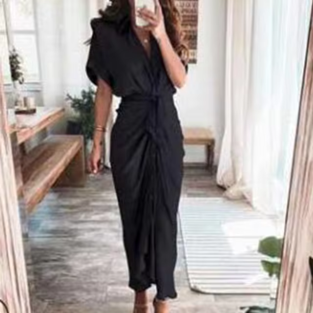 Gabrielle | Élégante robe longue à taille haute
