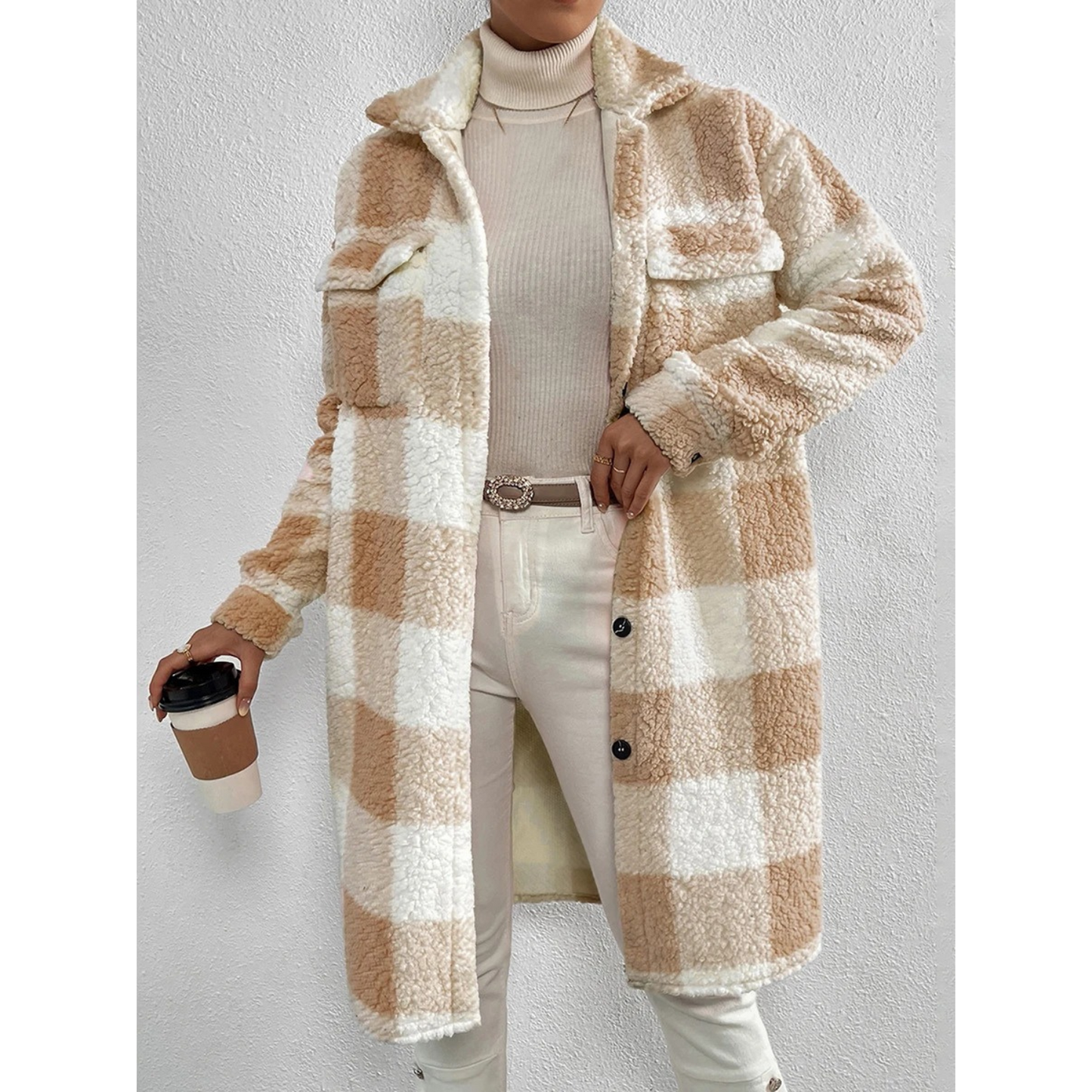Veste Rebeca | Veste polaire à carreaux chaude