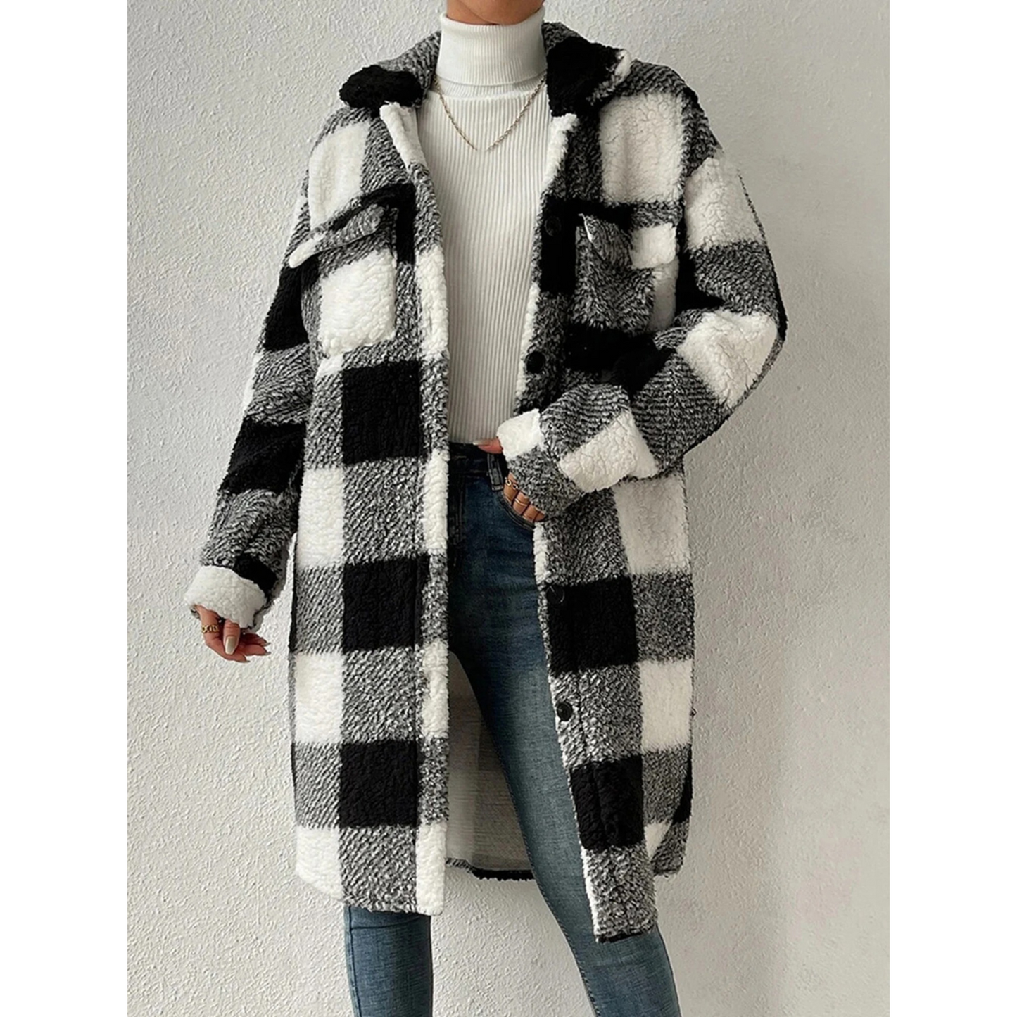 Veste Rebeca | Veste polaire à carreaux chaude