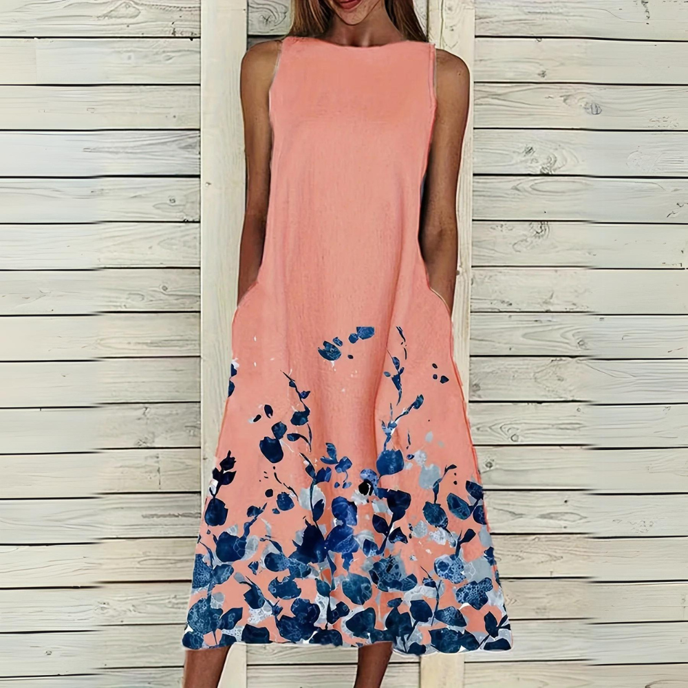 Giulia - Élégante robe sans manches à imprimé floral