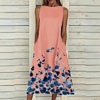 Giulia - Élégante robe sans manches à imprimé floral