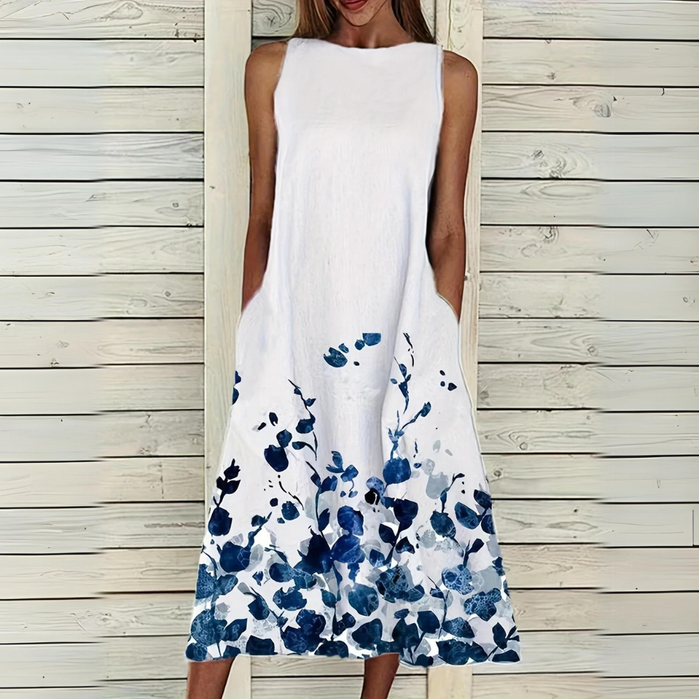 Giulia - Élégante robe sans manches à imprimé floral