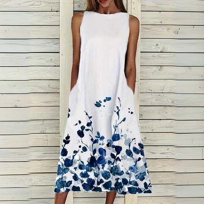 Giulia - Élégante robe sans manches à imprimé floral