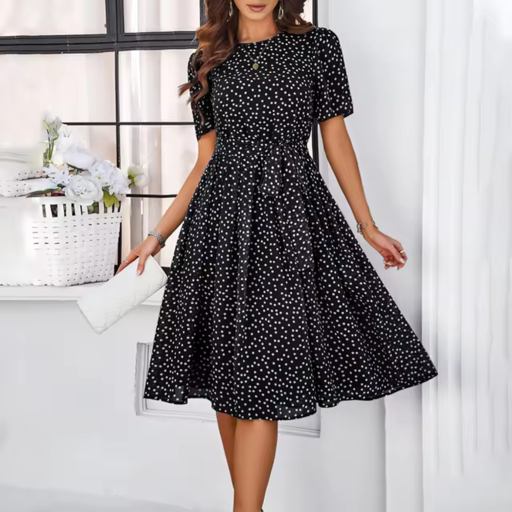 Giulia - Élégante robe en dentelle à pois