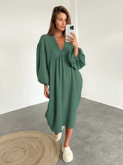 Piper - robe décontractée et ample avec encolure en pointe