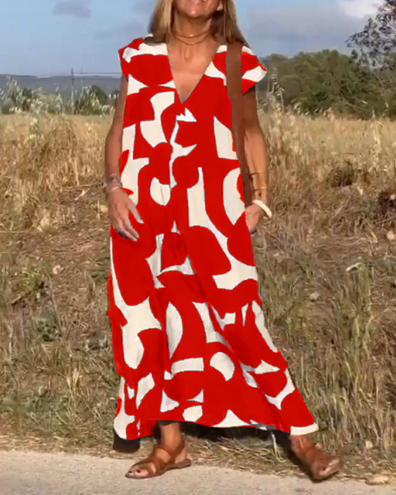 Gretchen - Robe imprimée avec décolleté en V