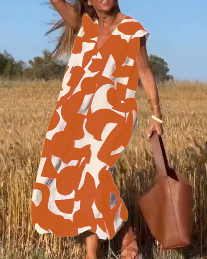 Gretchen - Robe imprimée avec décolleté en V