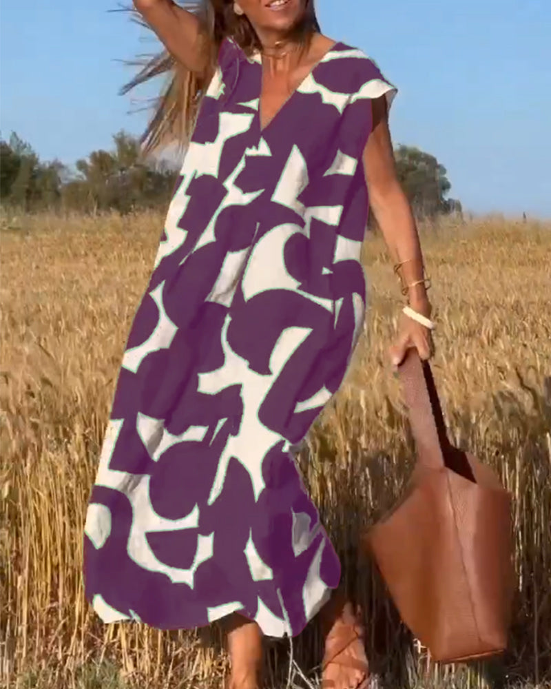 Gretchen - Robe imprimée avec décolleté en V