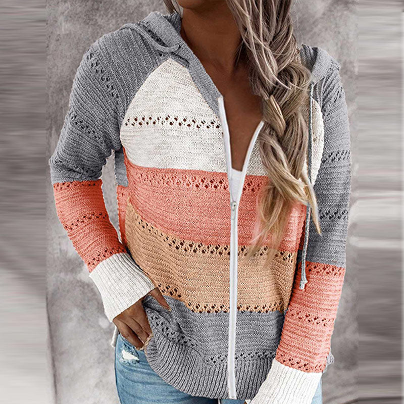 Cardigan à capuche en tricot