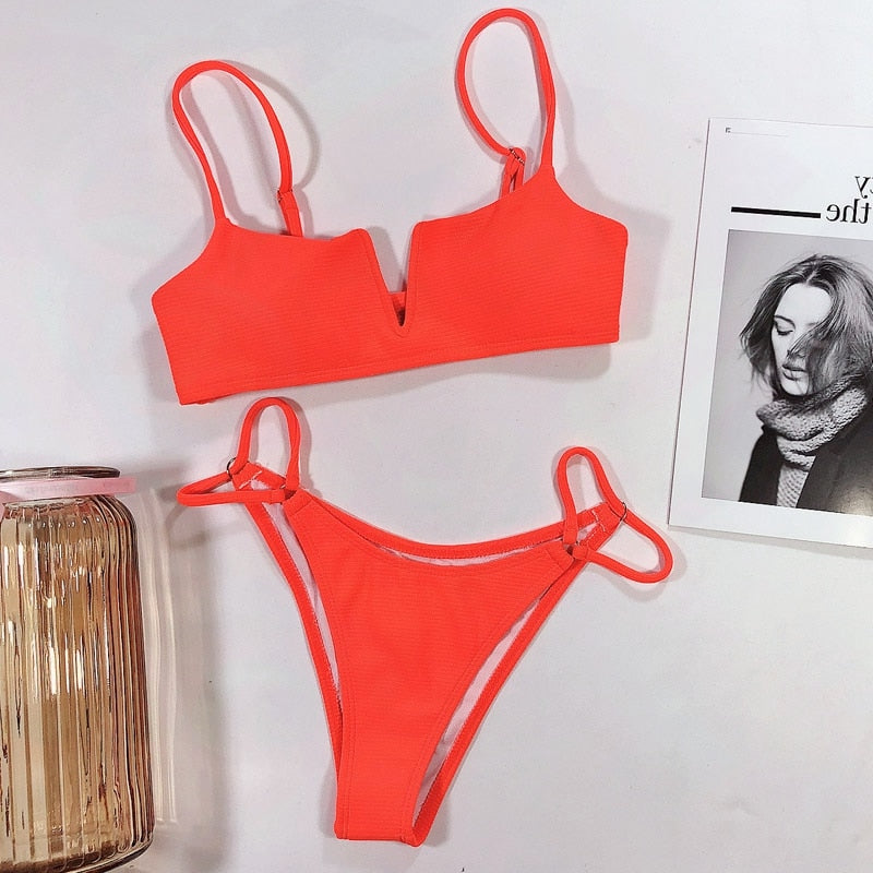 AquaLivv - Bikini brésilien à col en V