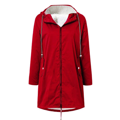 Veste imperméable classique d'extérieur en laine avec capuche pour femmes | Parfait pour les activités de plein air