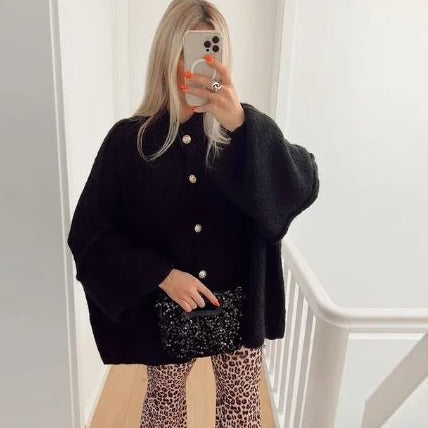 Ivoire - pull surdimensionné en tricot avec boutons