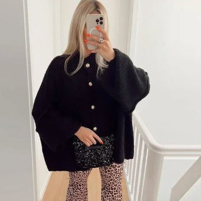 Ivoire - pull surdimensionné en tricot avec boutons