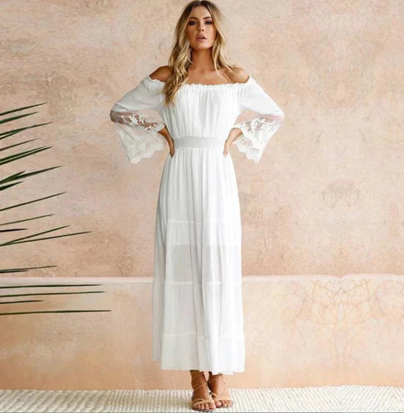 Robe en dentelle brodée
