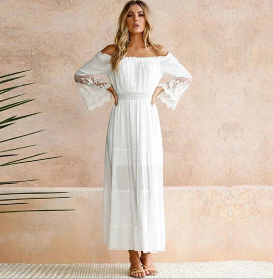 Robe en dentelle brodée