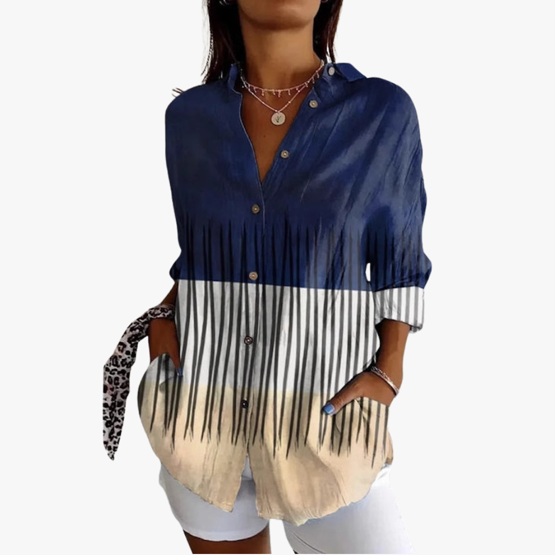 Blouse brodée en lin pour femme