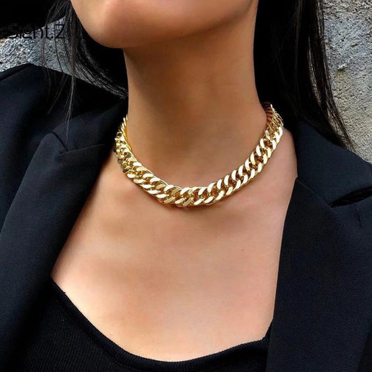 Collier à chaîne en or | Acier inoxydable, ne se décolore pas