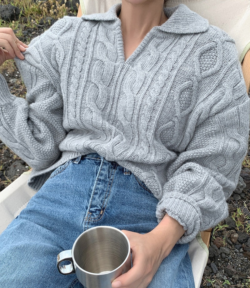 Athena - Pull Automne Rétro Tricoté Élégant pour Femmes