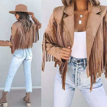 Kaylie - veste rétro chic avec franges