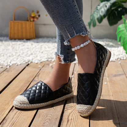 Nardi | Top en cuir côtelé et espadrilles noires et roses