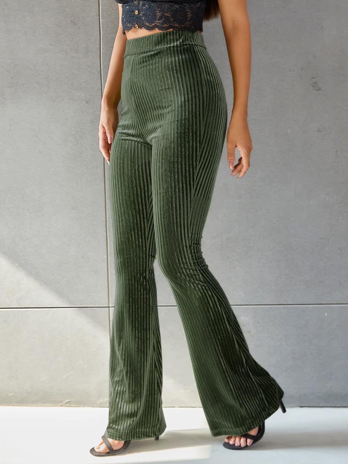Anika - Pantalon Taille Haute en Velours Côtelé pour Femmes d'Automne