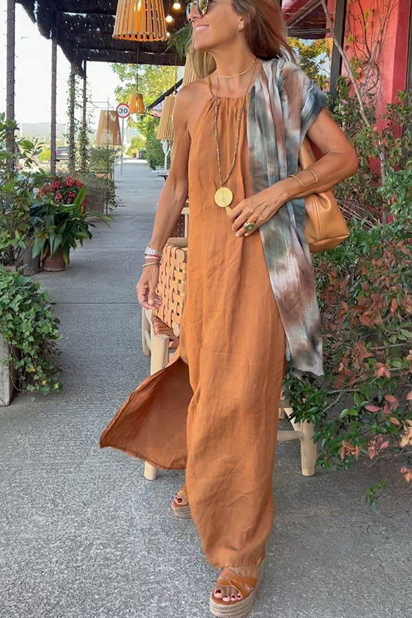 Hitch - Robe longue dos nu en lin mélangé