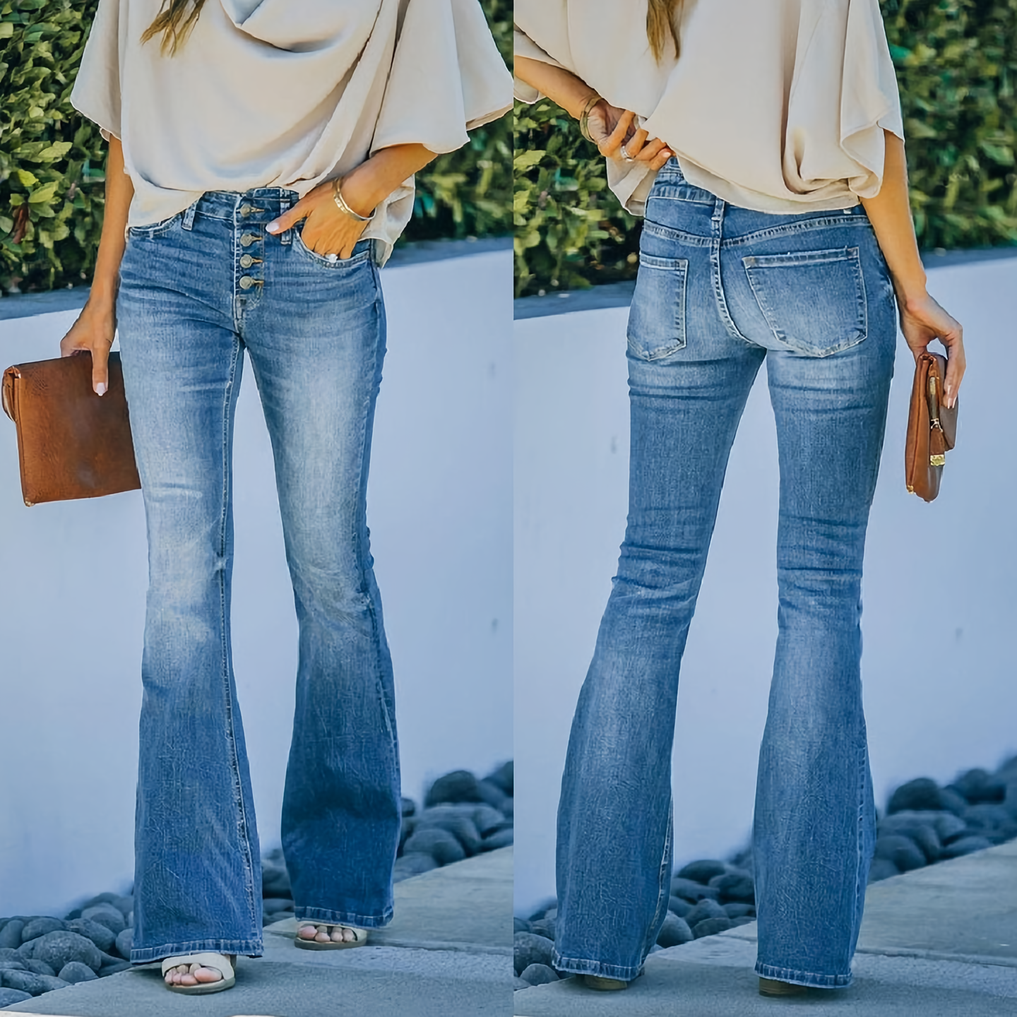 Pantalon denim sexy taille haute - Mariele