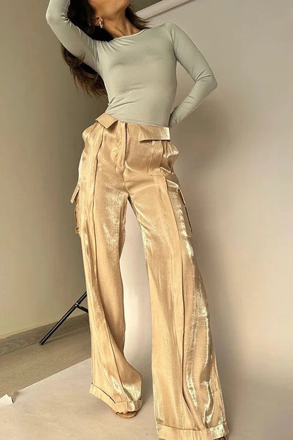 Pantalon élégant avec paillettes pour femmes