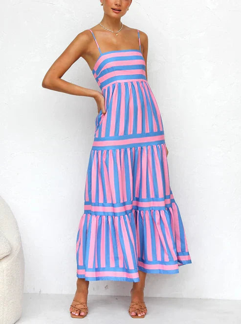 Cora - Robe longue à rayures