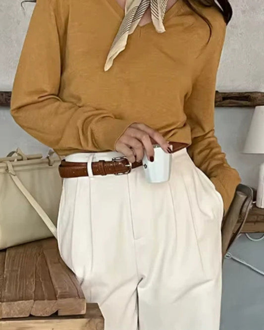 Adele | Pantalon large sur mesure | Business Chic | Tissu de luxe