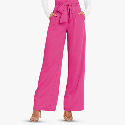 Pantalon large pour femme avec ceinture à nouer