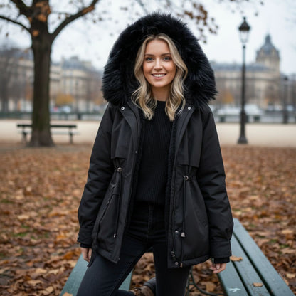 Eugenie | Parka Femme Matelassée avec Col et Capuche en Duvet Chic