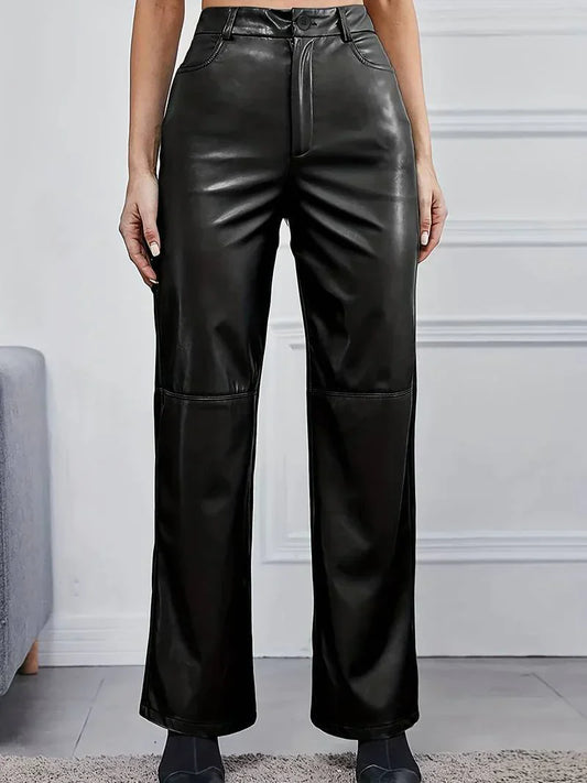 Pantalon en cuir à taille haute - Kaye