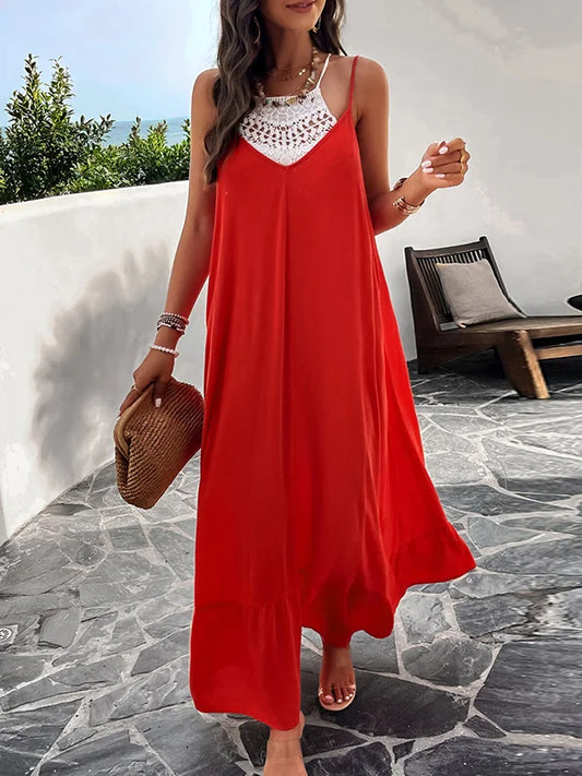 Kailani - Robes longues sans manches avec plis dans des couleurs unies