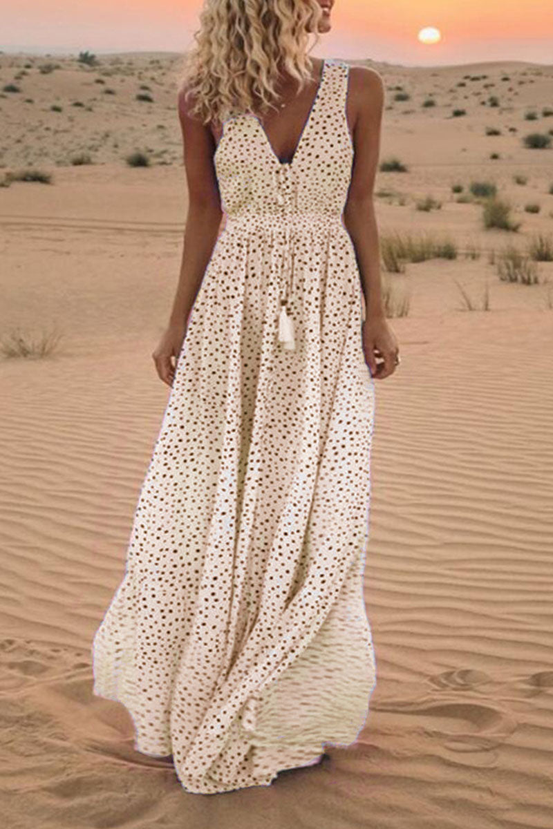 Karylle - Robes tendance à col V et à pois bohème