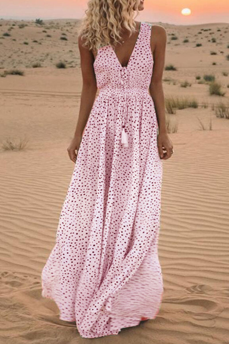 Karylle - Robes tendance à col V et à pois bohème