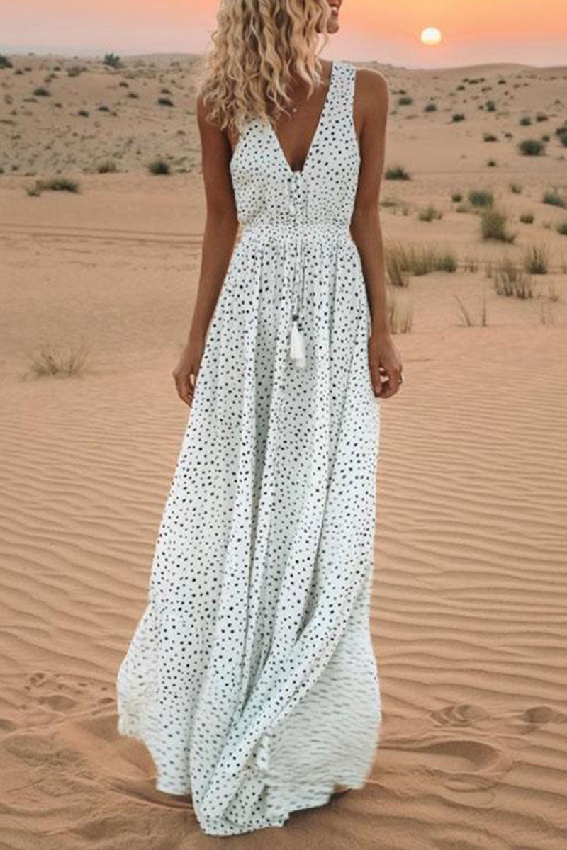 Karylle - Robes tendance à col V et à pois bohème