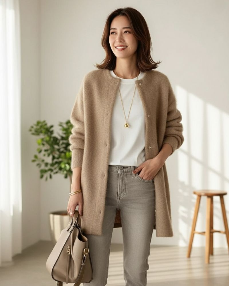 Kath | Cardigan Femme en Laine et Mohair Chic et Confortable