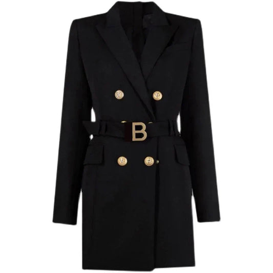 Katja's - robe blazer de bureau classique avec ceinture et boutons de luxe