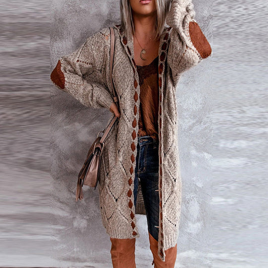 Laetitia - Veste en tricot à capuche à la mode
