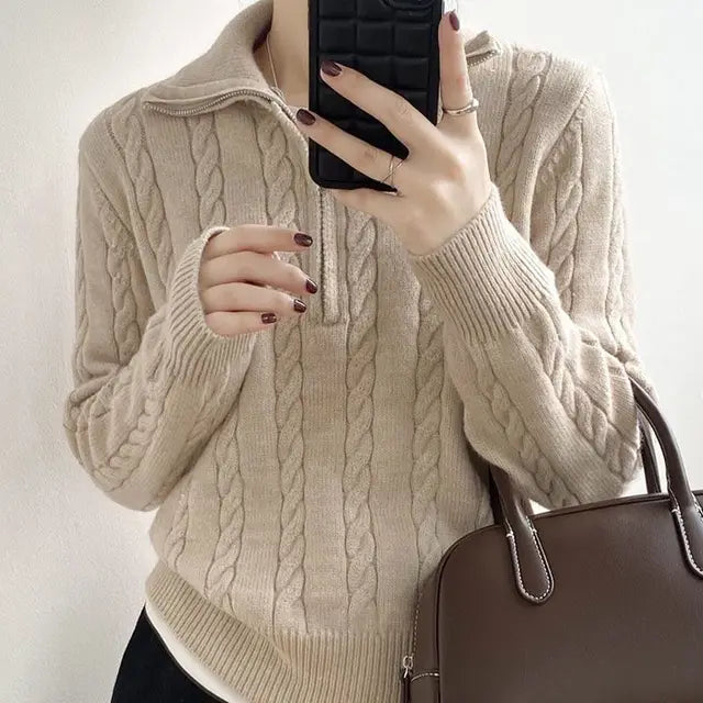 Mica - Pull Tricoté Mi-Long pour Femmes