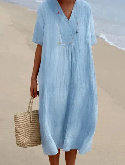 Kourtney - Robe en lin et coton