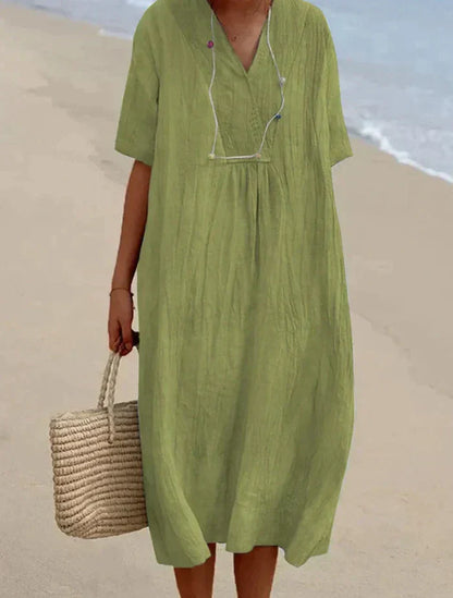 Kourtney - Robe en lin et coton