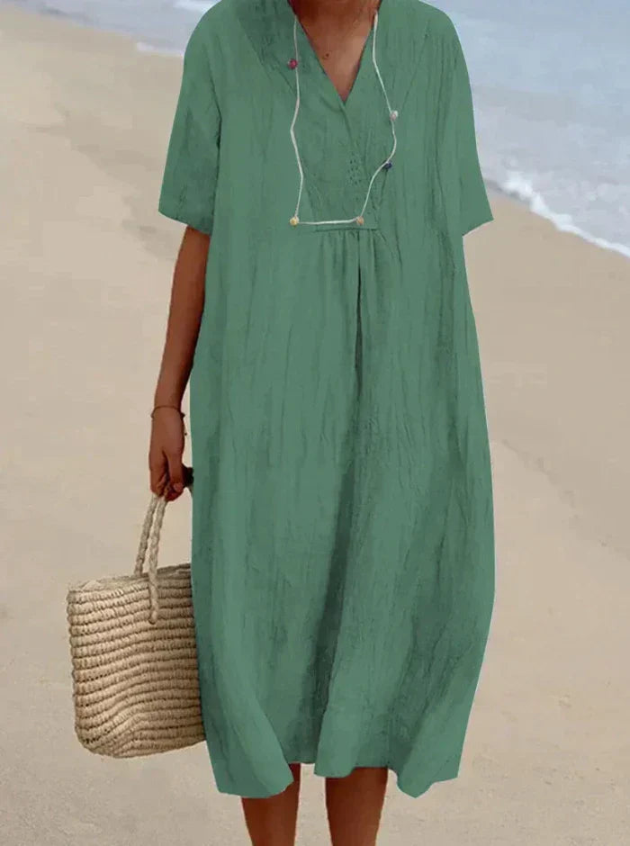 Kourtney - Robe en lin et coton