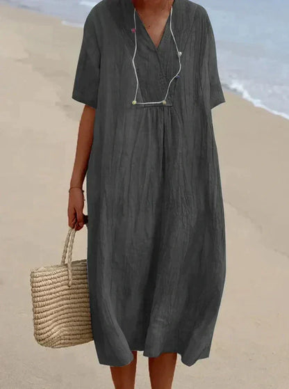 Kourtney - Robe en lin et coton